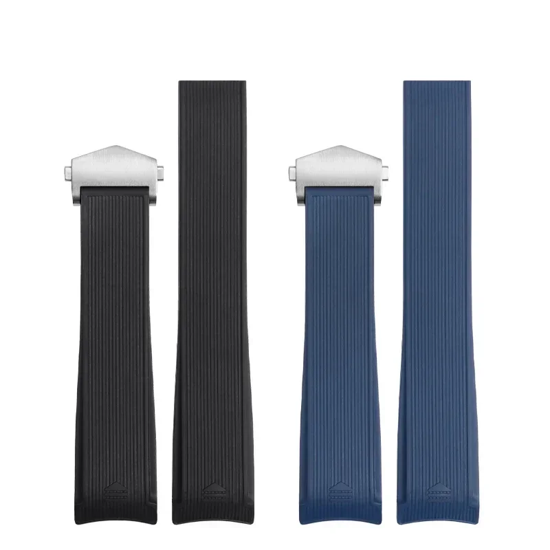 Novo estilo de borracha pulseira de relógio de silicone para tag heuer carrera aquaracer série relógio preto azul pulseira adequada 22mm