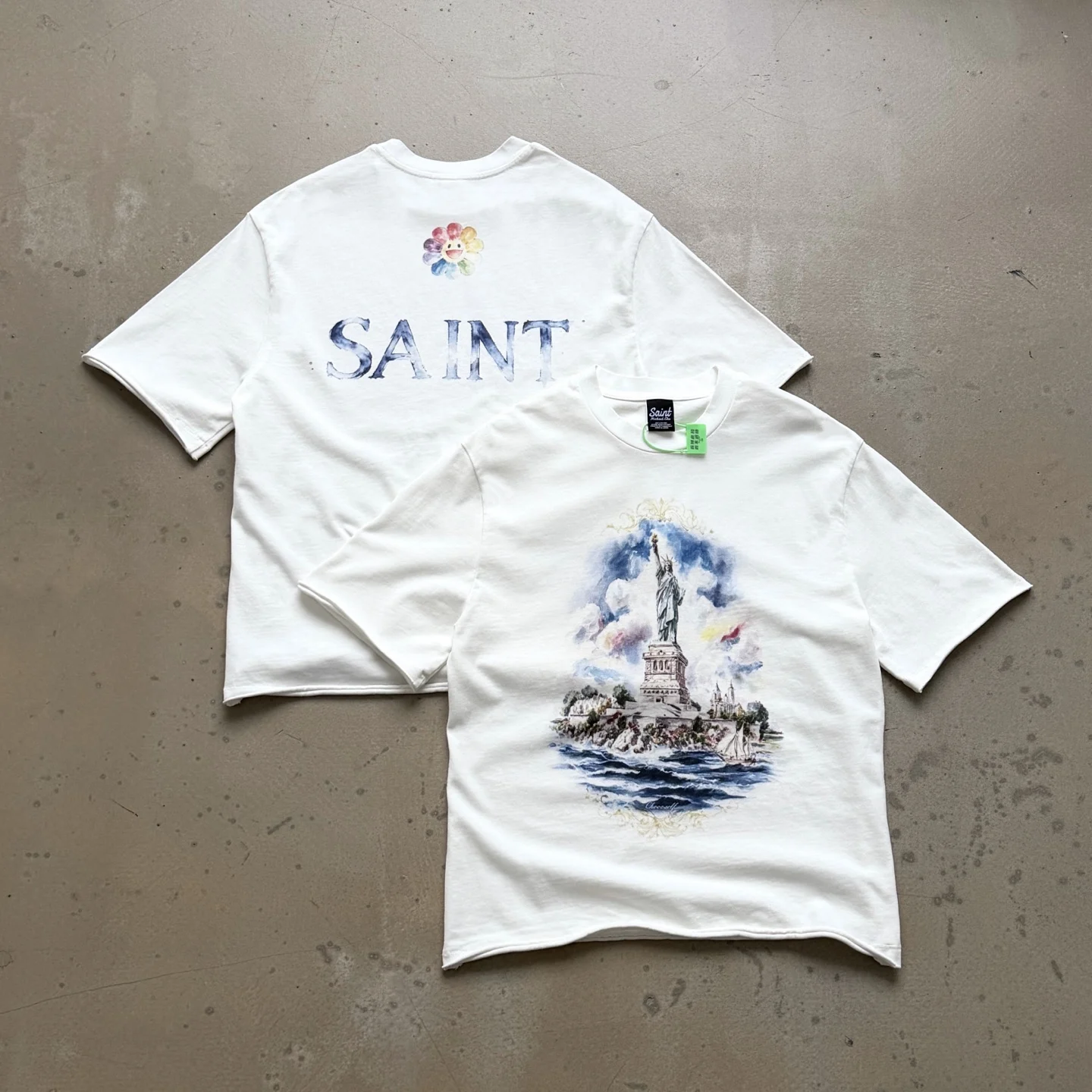 Saint Michael Retro Liberty Goddess Print Short-Sleeved Unisex Casual T-Shirt