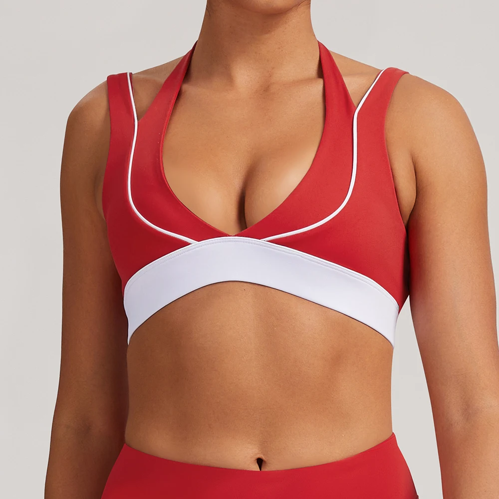 

Sexy V Back Sports Bra Women Gym Top Running Yoga Bra Breathable Sports Underwear Women Fitness Workout Top Athletic Wear