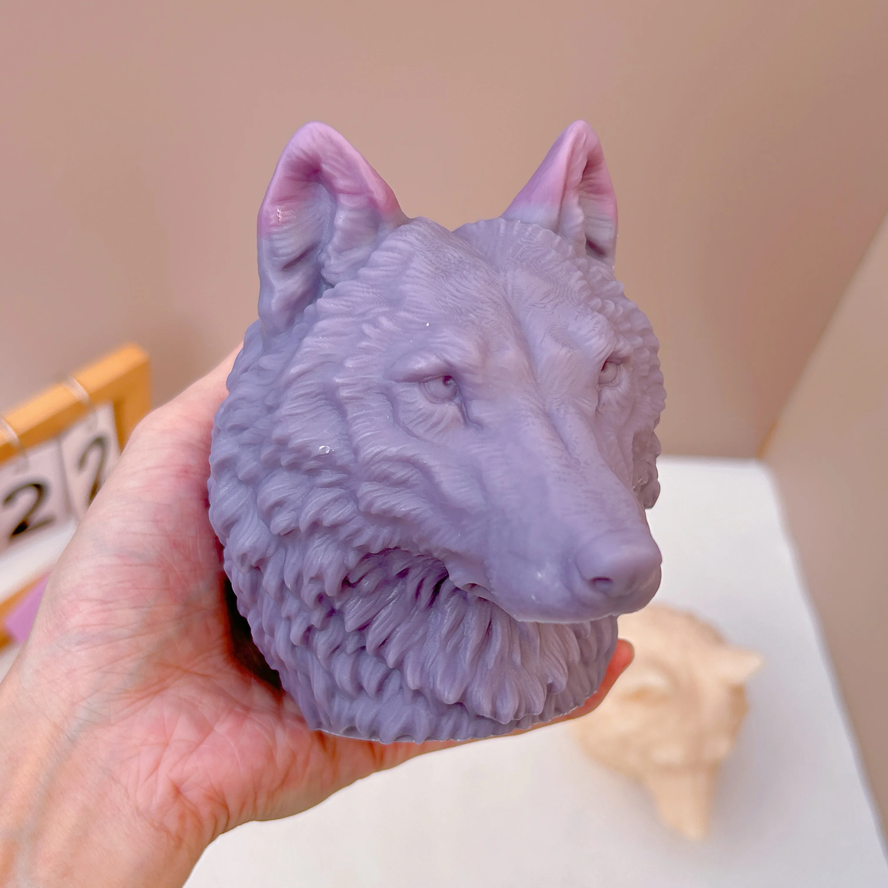 

DIY Lion Head Statue Mold Animal Wolf Head Gypsum Silicone Mold Handmade Soap Candle Cake Mold Party Holiday Decoration Gift