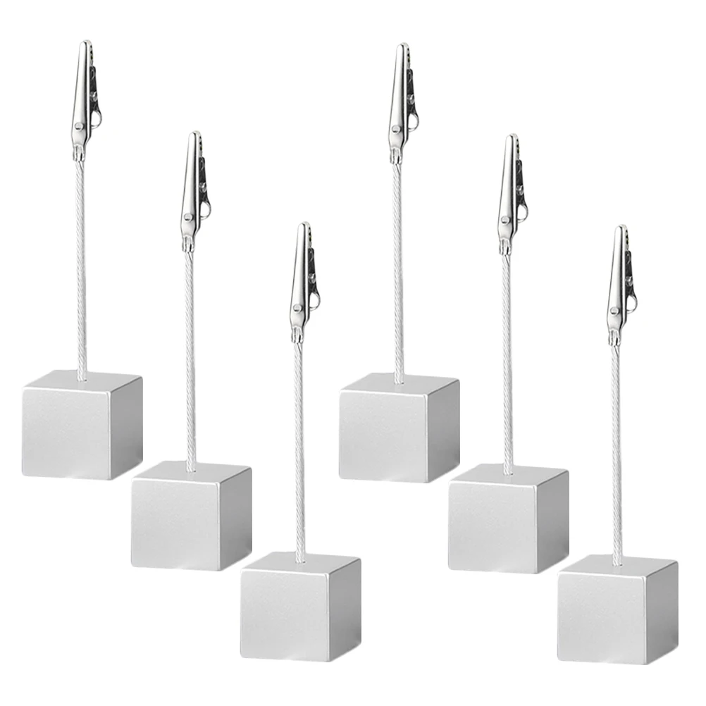 

6pcs Square Clips Resin Metal Paper Holders Compact Photo Photo Holder Display Memo Stand Office Home Party