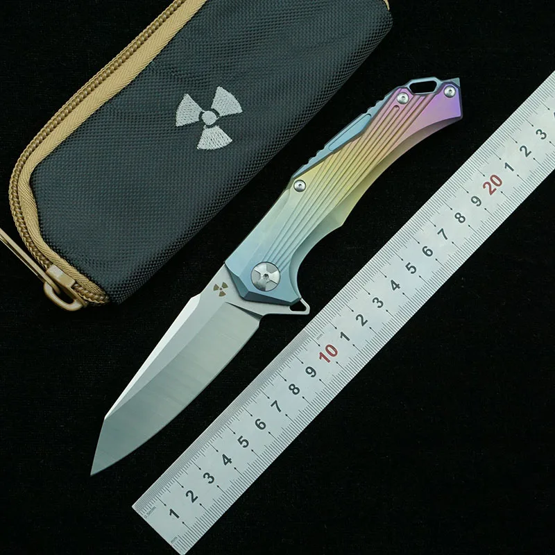 

LEMIFSHE New JK3287Ti Real D2 Blade Titanium Alloy Handle Outdoor Camping Hunting Kitchen Survival Pocket EDC Tool Folding Knife