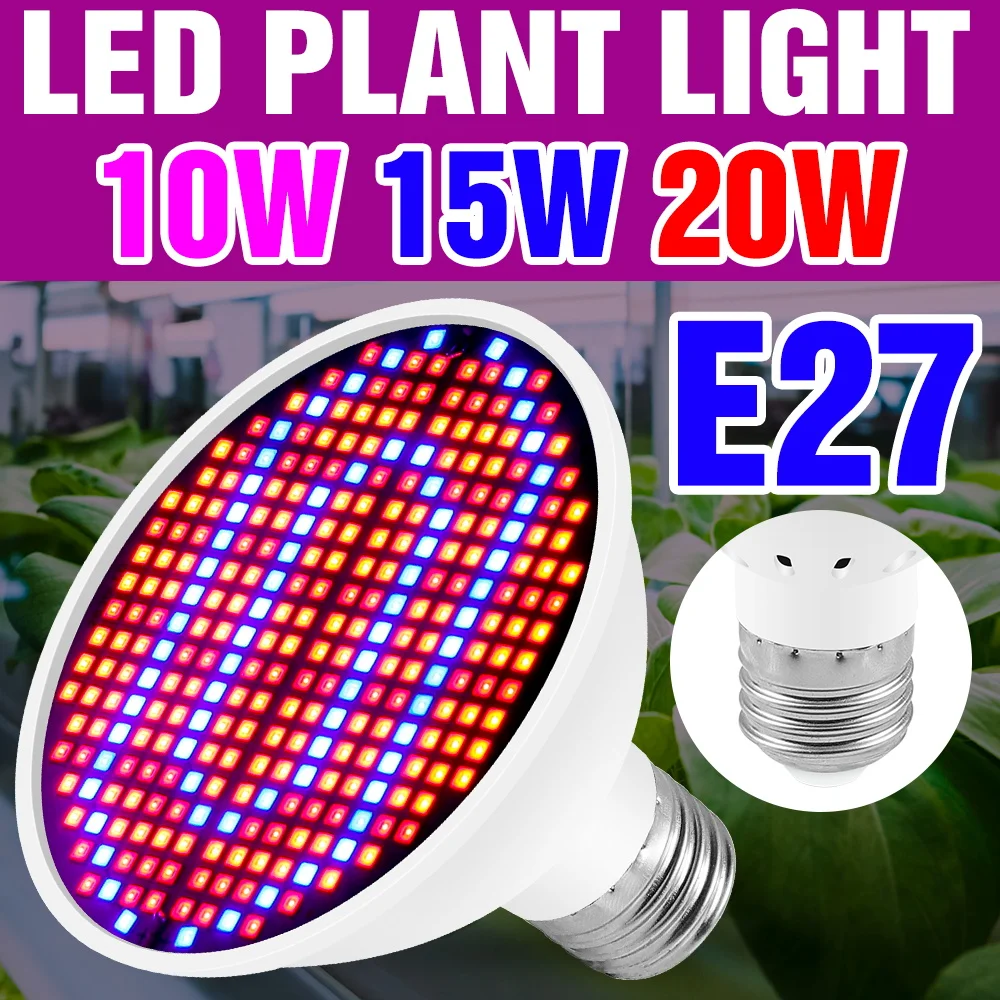 20 واط LED تنمو ضوء لمبة E27/E26 الطيف الكامل زراعة مصباح للنباتات صندوق النمو الداخلي بوعاء زهرة ملء الإضاءة AC85-265V