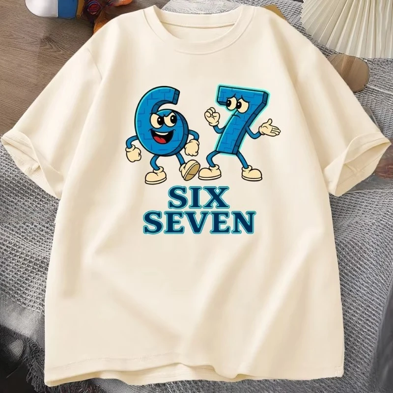 67 Six Seven T Shirt Funny Italian Brainrot Tee Gaming Short Sleeve T-shirt Casual Round Neck Short Slevemens Designer Clothes