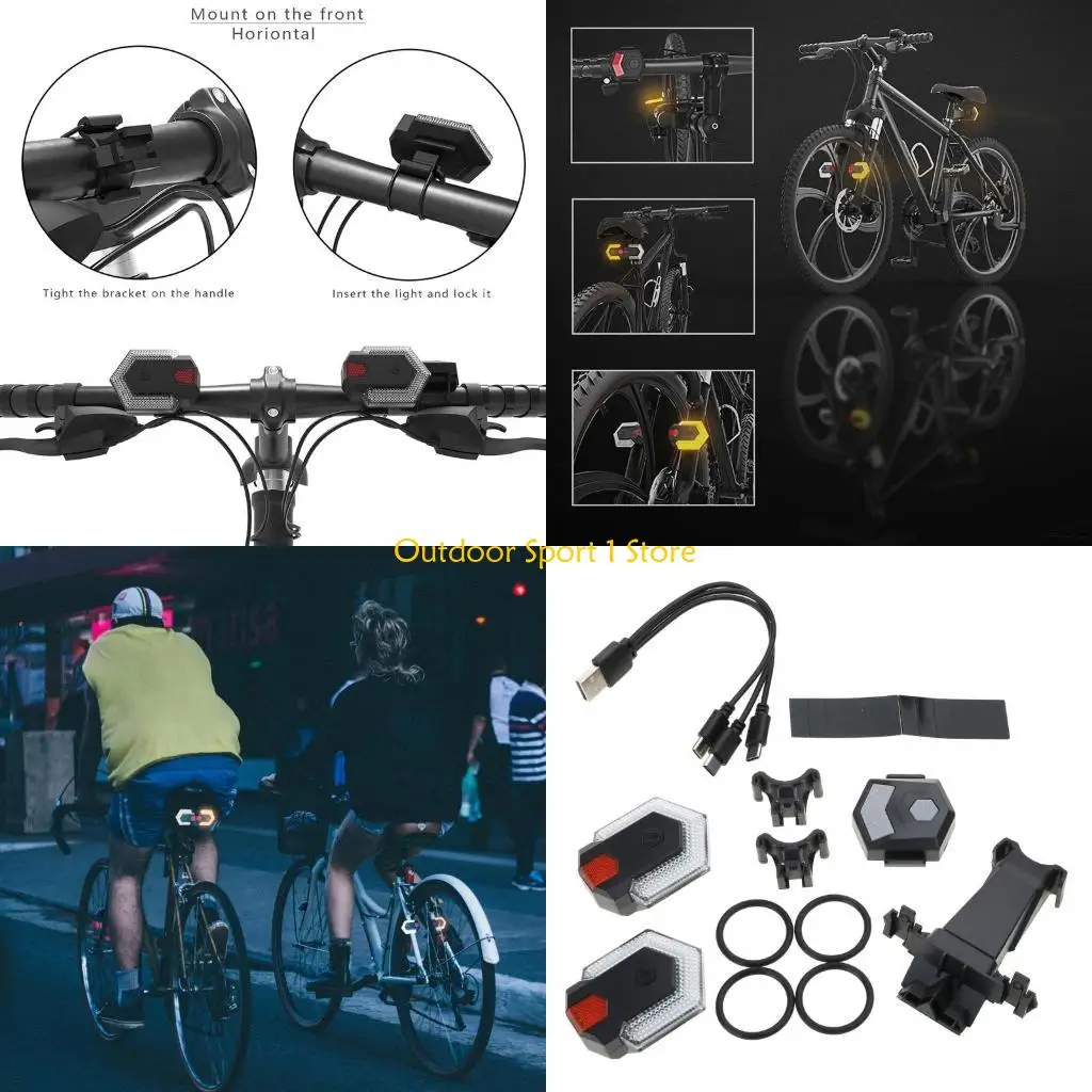 

A0KA Bike Turn Rear Light with Wireless Remote Control Taillight