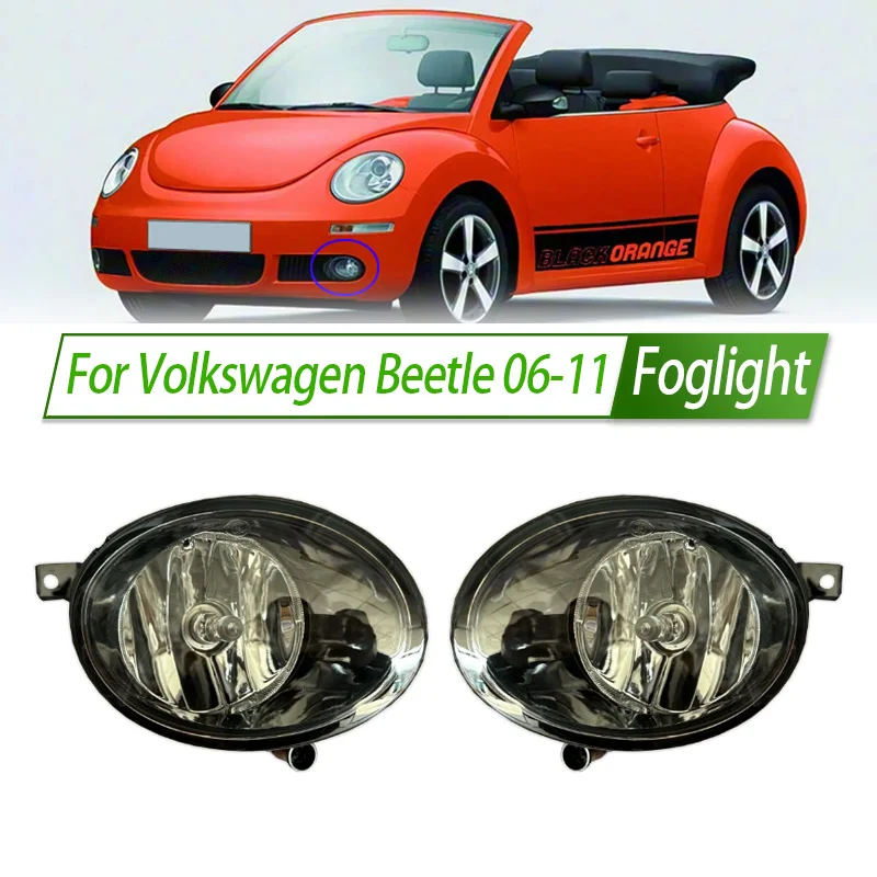

For Volkswagen Beetle 2006-11 Car Fog Light Assembly Halogen Front Bumper Fog Lamp Kit Replacement with Waterproof Housing