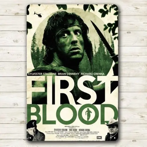 Sylvester First Blood Metal Poster Tin Sign Movie Collectibl