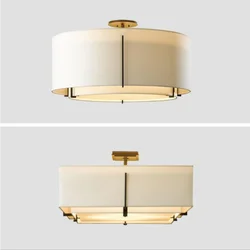 New Chinese Cloth Chandelier Fabric Round Simple Retro Bedroom Tea Room Pendant Lights Living Dining Room Ceiling Lamps Fixture