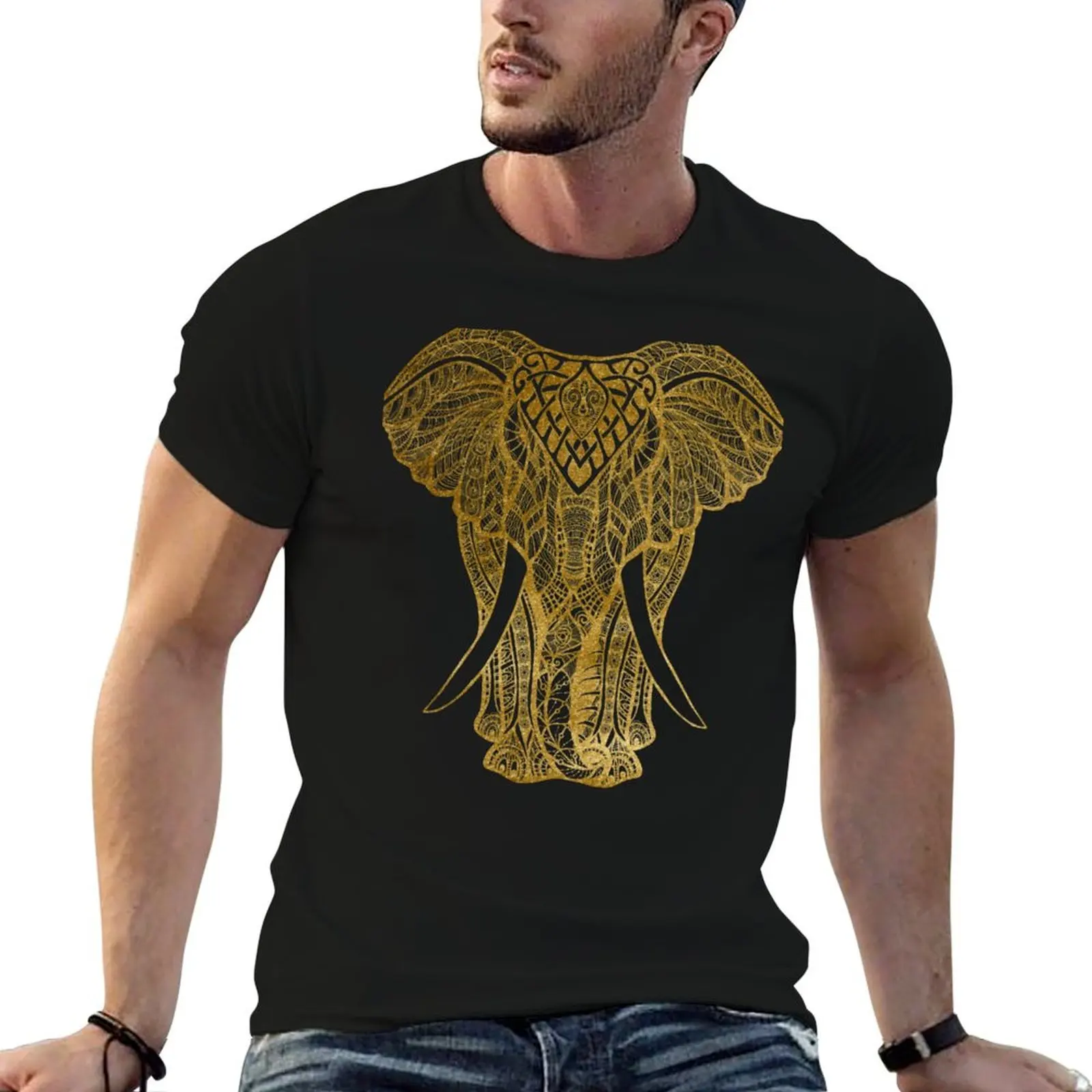 

Golden Elephant T-Shirt kawaii clothes custom t shirt oversized t shirts for men