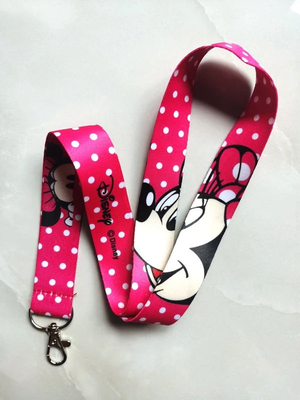 New 2 pcs Disney mickey minnie Lanyards Keys Neck Strap For Card Badge Key Chain Lanyard Key Holder DIY Hang Rope Keyrings