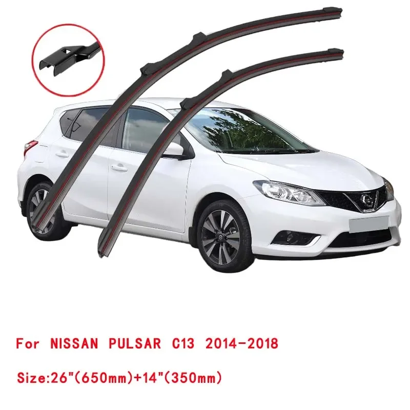 For NISSAN PULSAR C13 2012 2014 2016 2018 2020 2022 2023 Windscreen Windshield Brushes Accessories Front Washer Car Wiper Blade