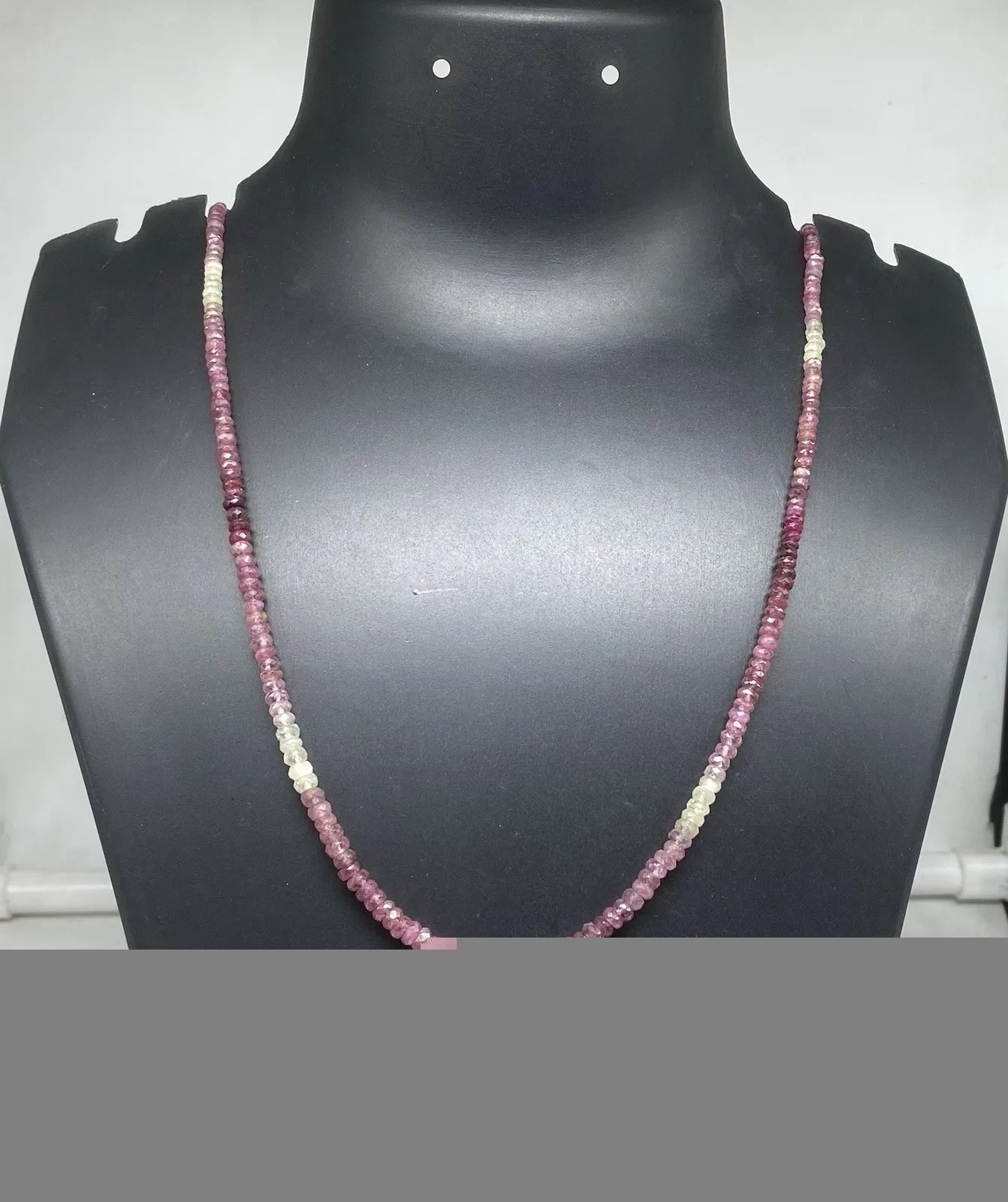 

Shaded Ruby Necklace 4-5mm Round Faceted Beads Handmade Gemstone Jewelry