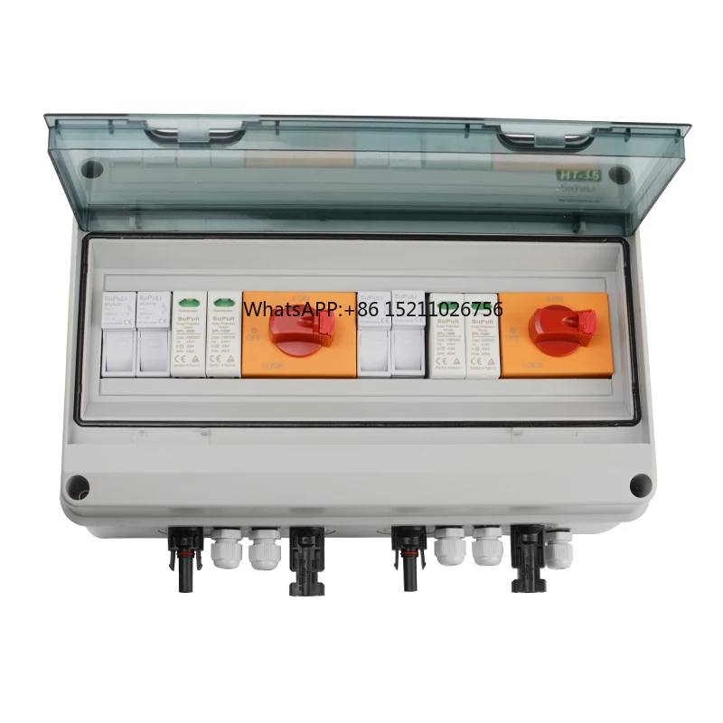 Dc Combiner Box 1000V 25A 2 In 2 Out 2 Strings Pv Combiner Box For Photovoltaic System Solar Panels