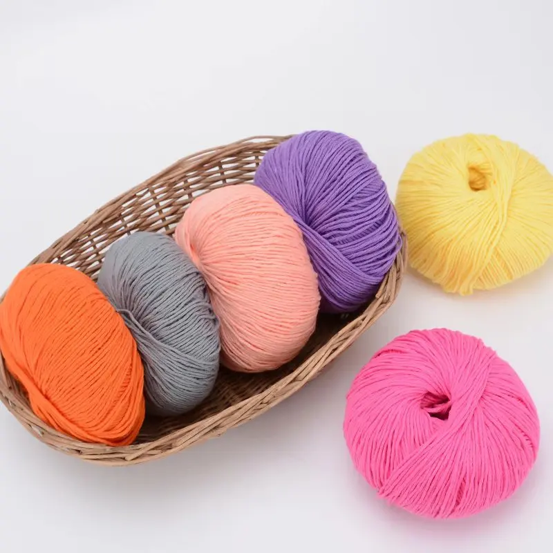 Cotton Yarn Baby Thread Soft Skin Friendly Sweater Scarf Hat Children's Thread Medium Thin Hand Knitted Yarn Ball Cotton Thread