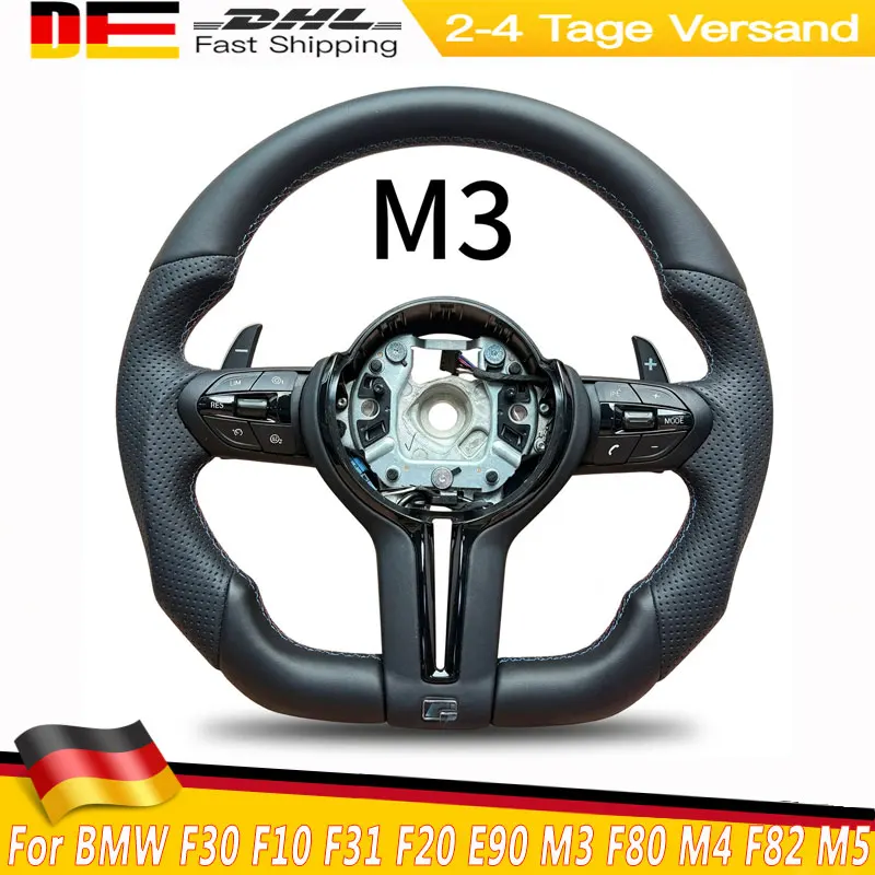 Kierownica M Sport z półperforowanej skóry do BMW M3 M5 F01 F06 F10 F11 F12 F20 F21 F22 F25 F26 F30 F31 F32 F33 F34 F36 F80 M4 F82 F90 E90 X1 X3 X4 X5