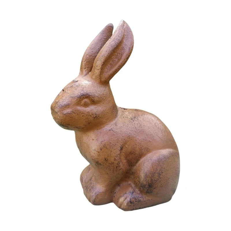 Iron Rabbit Sculpture Permanent Decoration For Balcony Entryways And English Garden Themes A2BB