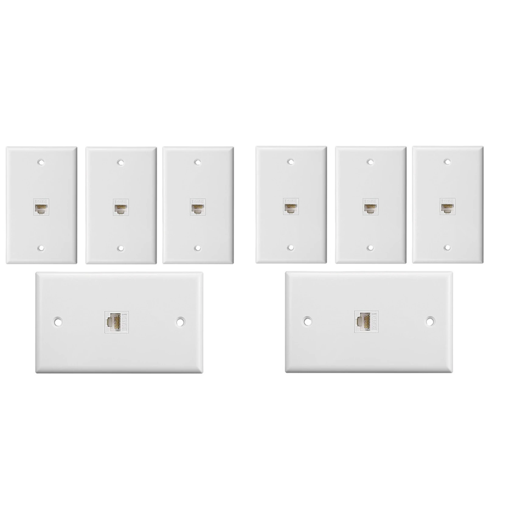 

A01K-8-Pack 1-портовая настенная панель Ethernet, настенная панель Keystone Jack с вставкой линейного соединителя RJ45 Keystone «мама-мама»