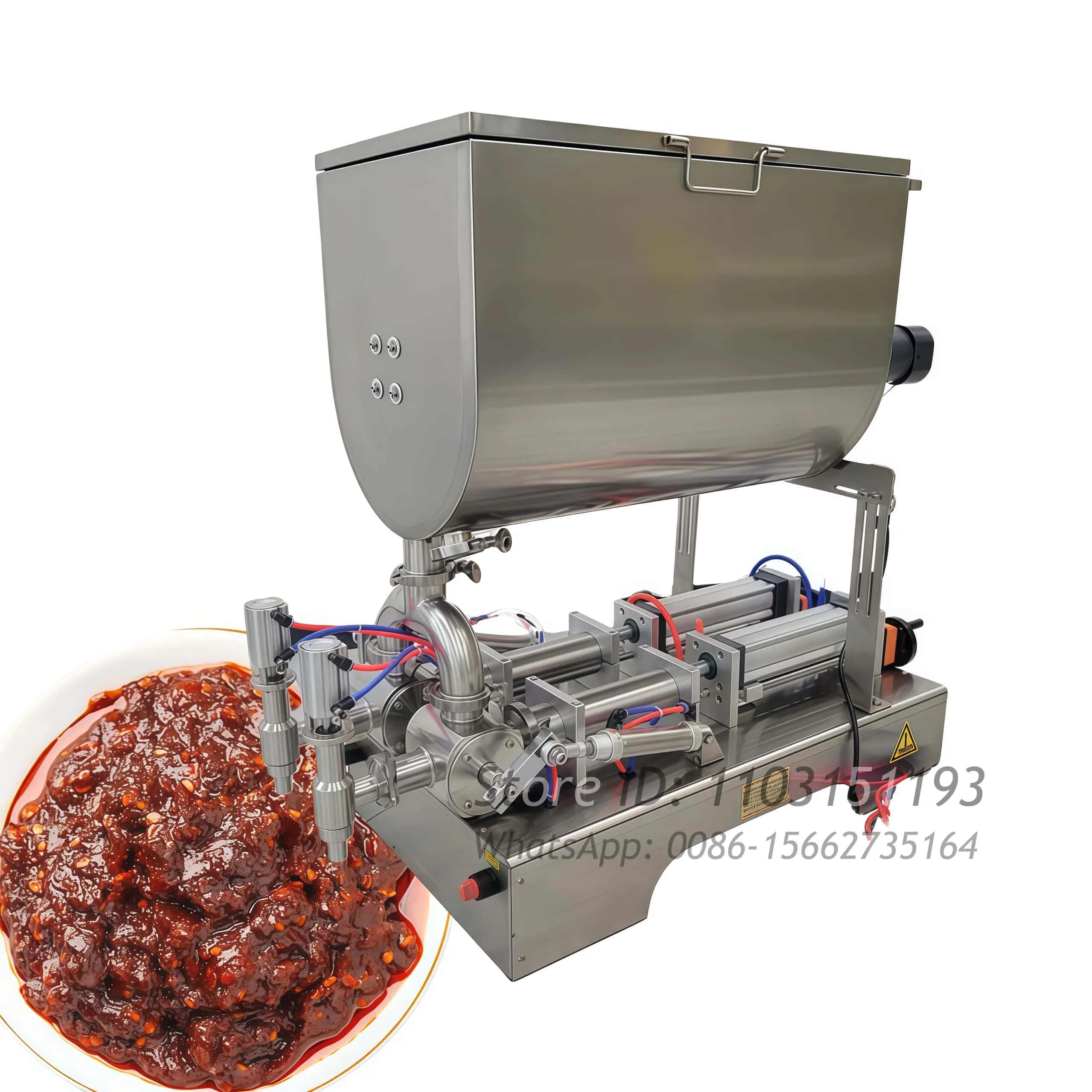Semi-Automatic Ketchup Paste Peanut Butter Filling Machine 80L Viscous Liquid Dispenser Pneumatic Piston Doseer Filling Machine