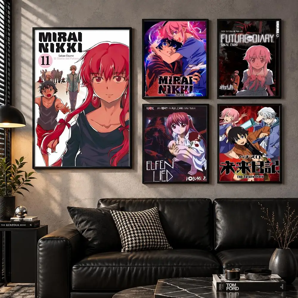 Collectible-Character-Illustration-Characterart The Future Diary Poster Aesthetic Unframed Wall Prints for Bedroom & Living Room