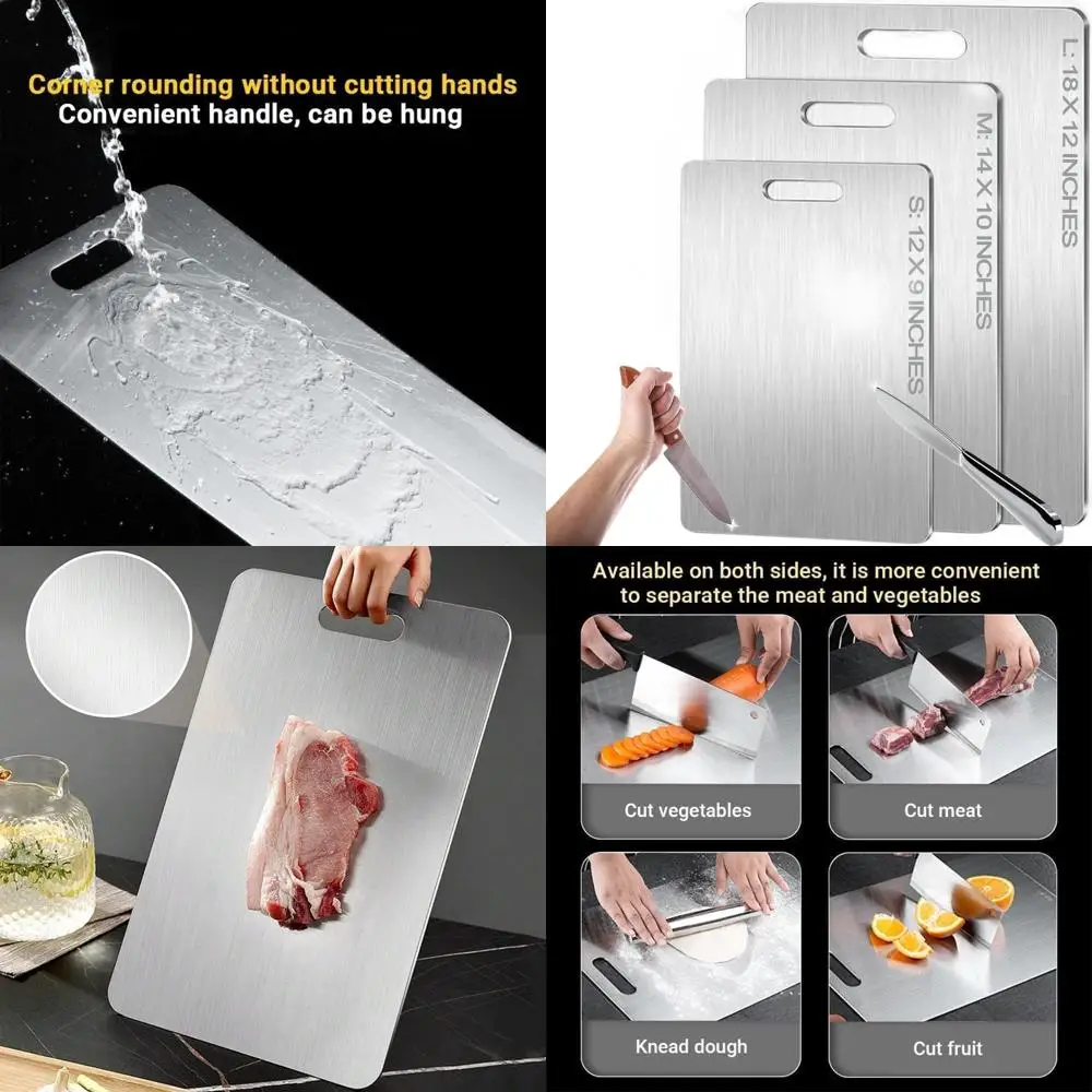 

2025 Enhanced Pure Titanium Double-Sided Cutting Board - 18 x 12 for Kitchen Use