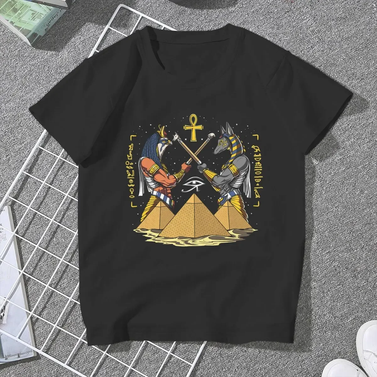 fashion manga God Anubis Eye Of Horus Classic Women Clothes Egyptian Ancient Egypt Culture T-shirt Kawaii Vintage Female Blusas