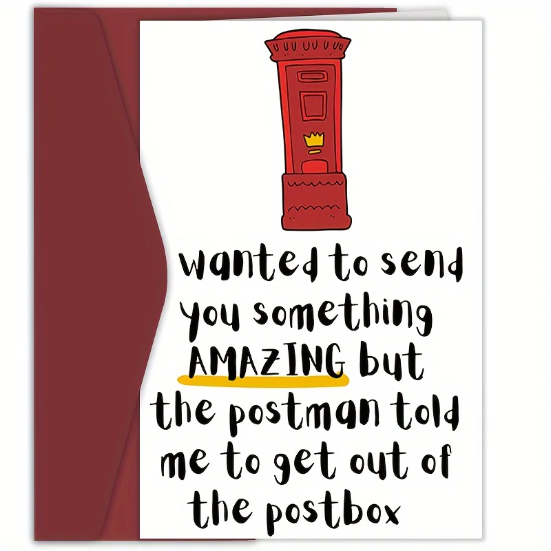 1pc Funny Mailbox-Themed Birthday Card Suitable for Family, Friends, Colleagues - Greeting Card Suitable for Weddings Valentines