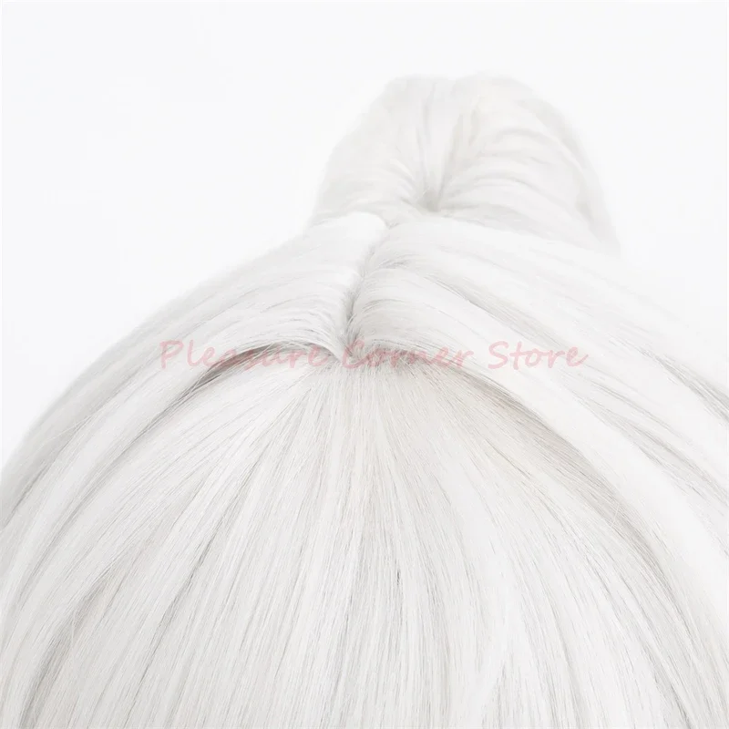 Gioco Honkai Star Rail Jing Yuan Parrucca Cosplay con Coda di Cavallo Jingyuan Honkai Star Rail Parrucca Cosplay Argento Bianco Jing Yuan Parrucca