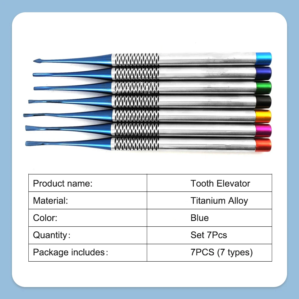 7Pcs Dental Elevator Knife Luxating Root Teeth Extraction Minimally Invasive Titanium Alloy Extracting Odontologia Instruments