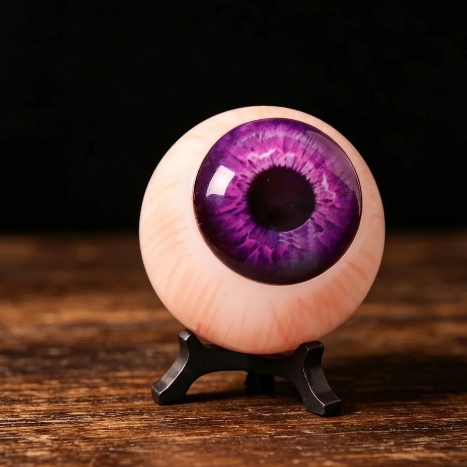 Halloween Realistic Eyeball Figurine 3D Scary Eye Decor Gothic Pupil Eye Resin Creative Home Decoration Funny Gifts With Stand