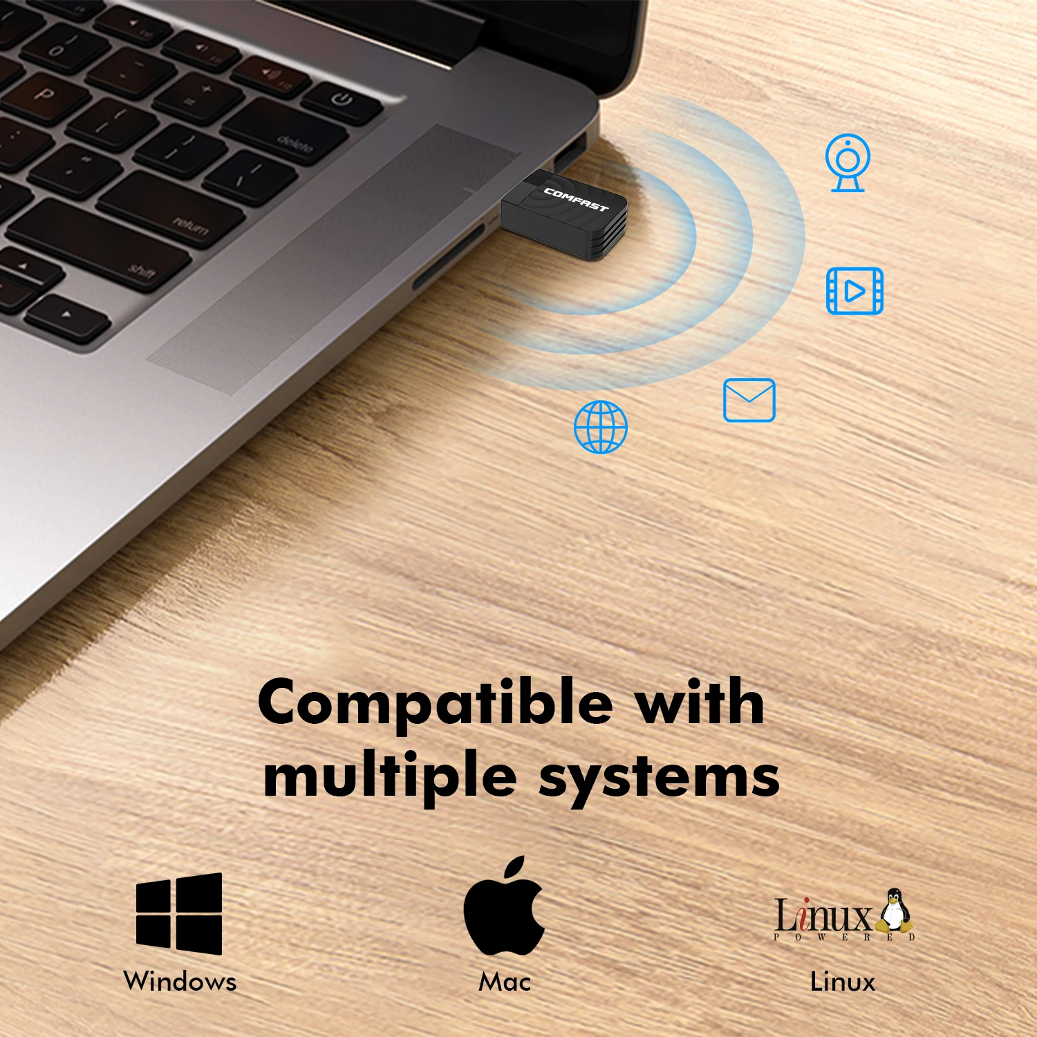 Comfast 650M/1300Mbps WiFi Adapter 2.4G&5.8G Wireless Network Card 11AC WiFi USB Adaptador Laptop PC Wifi Receiver Win 7 8 10 11