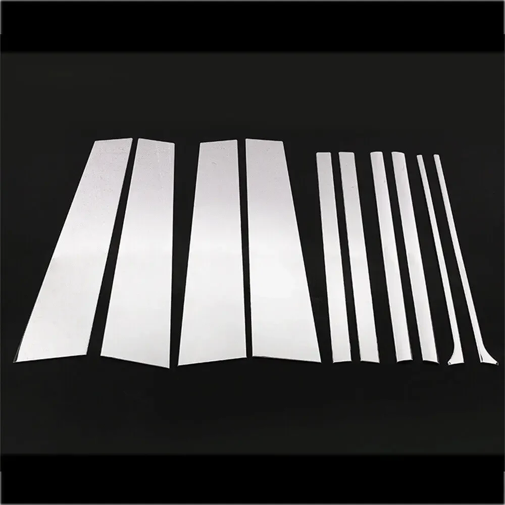 10×Alloy Window Pillar Posts Panel Door Trim For Benz GLS Class X167 2020-22