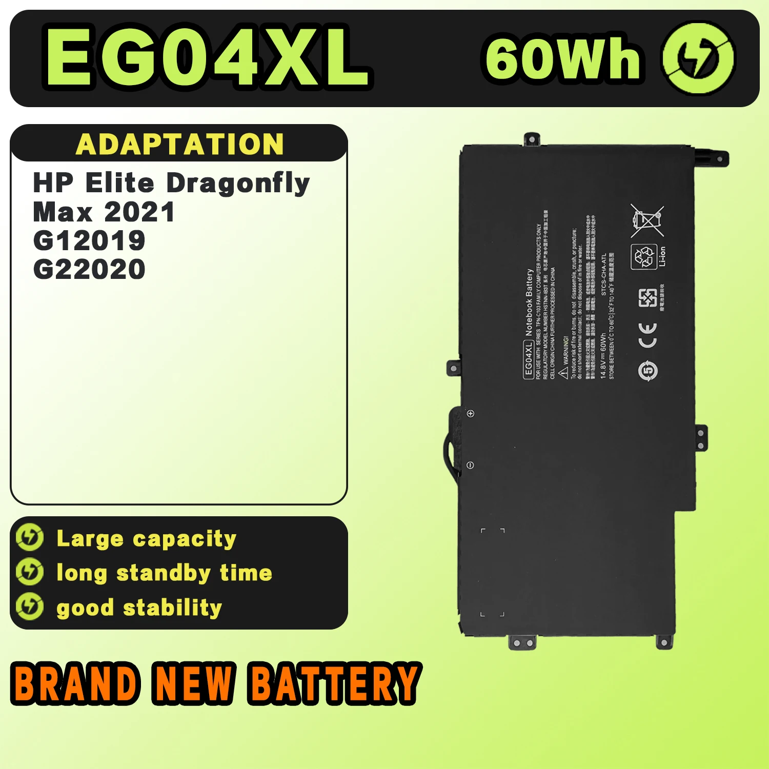 SAT EG04XL New Laptop Batteries Replacement For HP Envy Sleekbook 6-1003TU 1002TU 1005TX EG04 EG04060XL 14.8V-60Wh-4100mAh