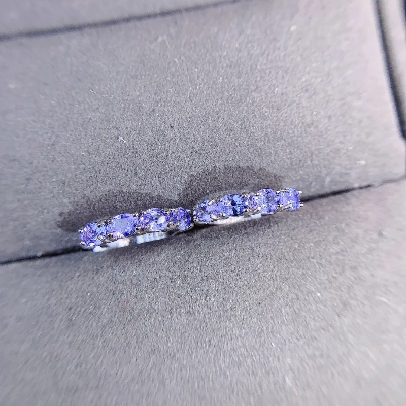 Natural Tanzanite earring Oval Cut Blue Gemstone,Genuine Sterling Silver December Birthstone Engagement earring,Promise Ring