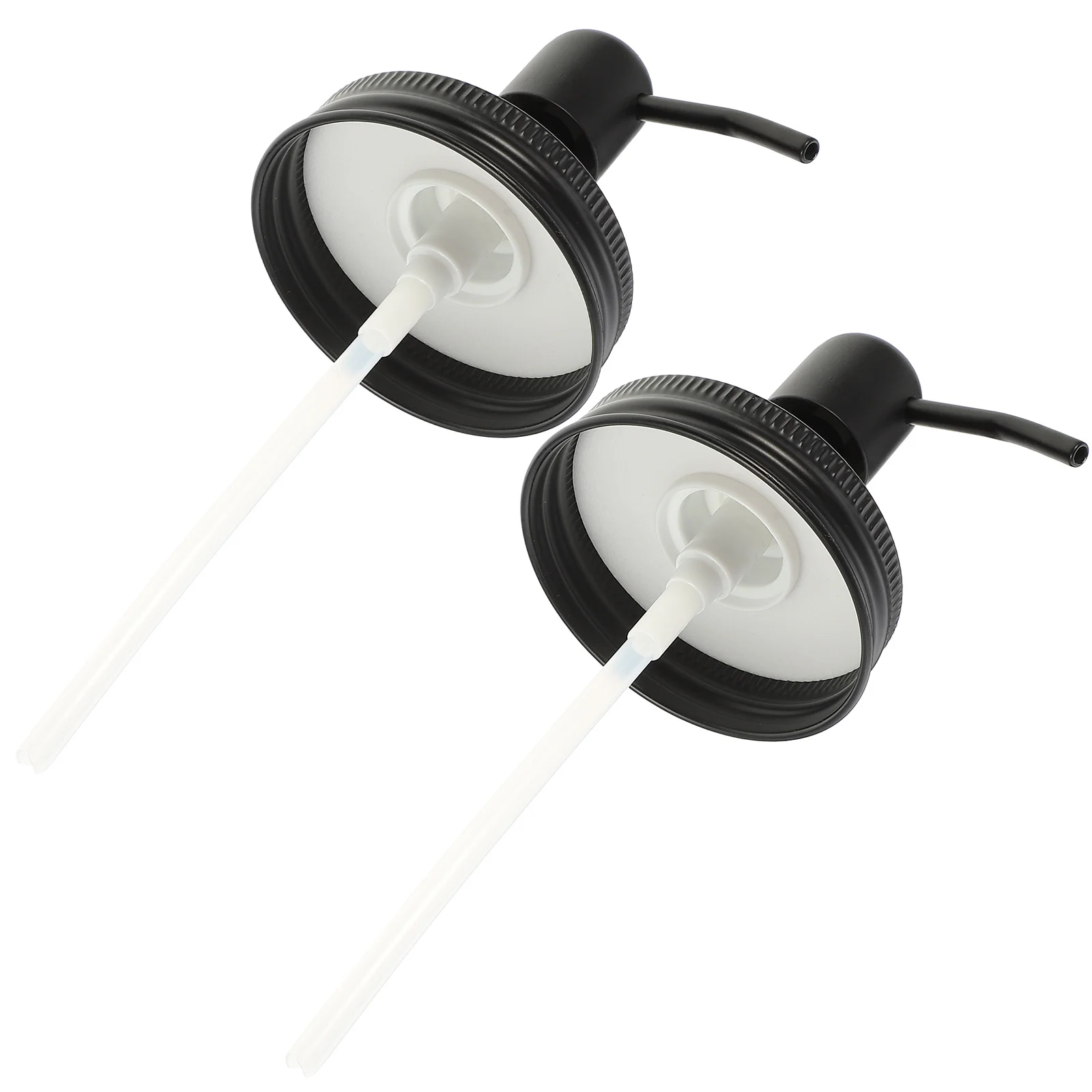 

2Pcs Metal Dispenser Pump Lid Sturdy Wear-Resistant Smooth Edges Manual Press Design Practical Bathroom Lotion Bottle