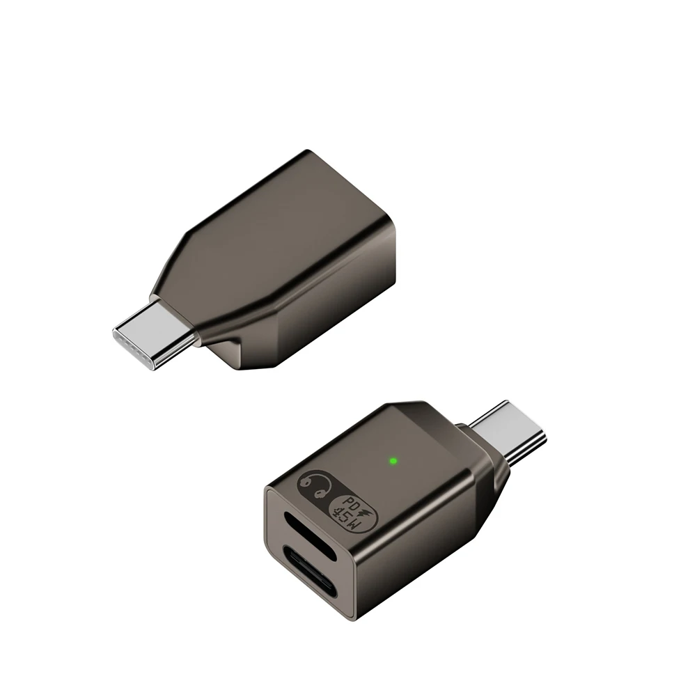 Адаптер для наушников USB C для IOS, алюминий, мощность 45 Вт, компактный дизайн, адаптер для наушников USB C, адаптер для наушников бытовой электроники