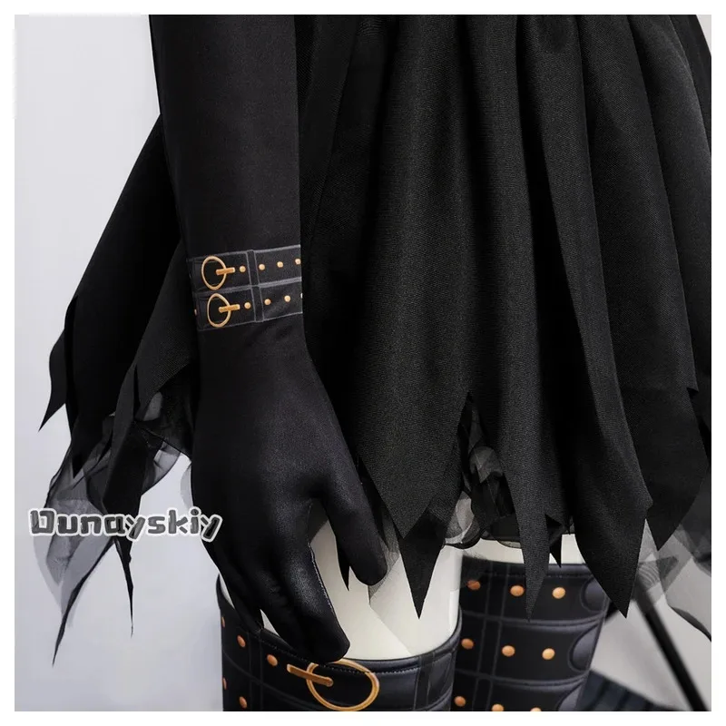 

asdh8@Movie Edward Female Cosplay costume Goth Lolita Dress Black Woman Wig Set Anime Halloween Party Suit Role-playing