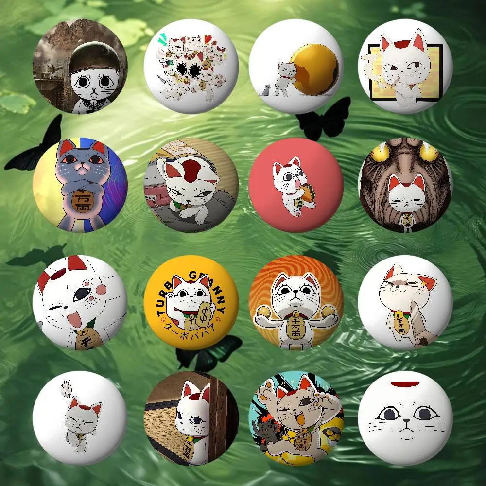 Cute T-Turbo Granny Anime Round Laser Badge Cartoon Brooch Clothes Backpack Accessories Lapel