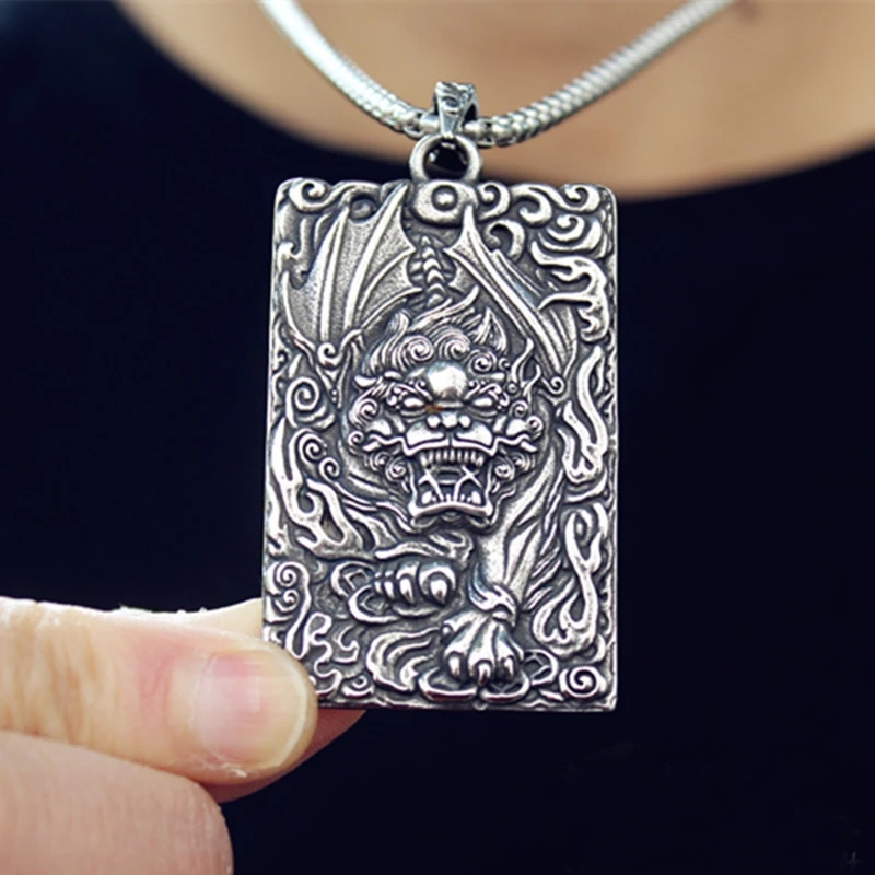 Domineering Divine Beast Pixiu Necklace Men Jewelry Lucky Wealth Animal Eight Diagrams Pendant Male Choker Accessories