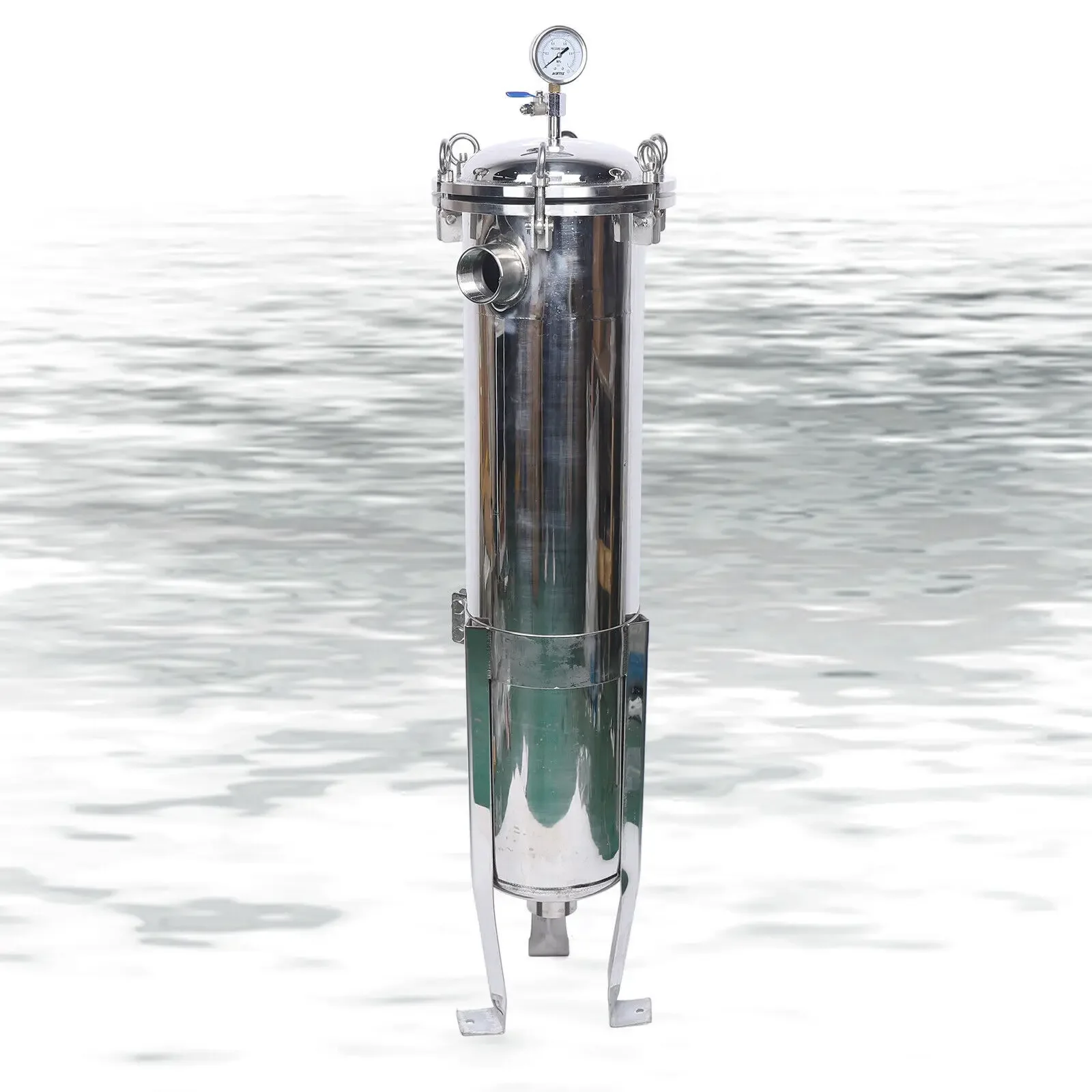 غطاء مرشح للأكياس من الفولاذ المقاوم للصدأ NPT مقاس 2 بوصة # 2 حقيبة شبكية 150 رطل لكل بوصة مربعة داخل/خارج موديل أمريكي