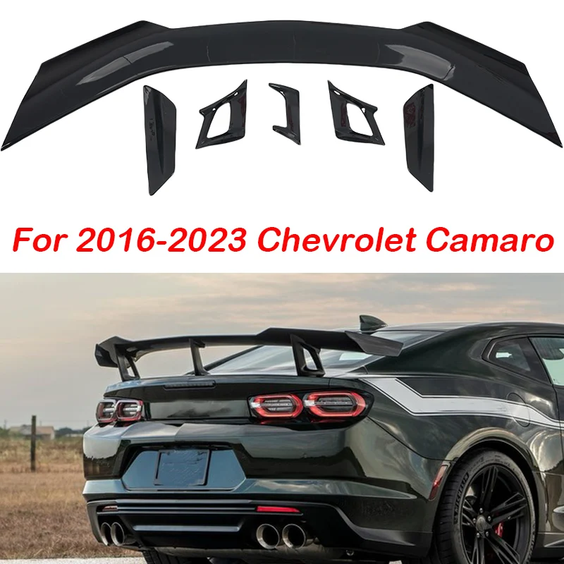 ZL1 1LE Style Gloss black/carbon fiber ABS Rear Trunk Lid Wing Spoiler Fit for 2016-2023 2017 2018 2019 2020 Chevrolet Camaro