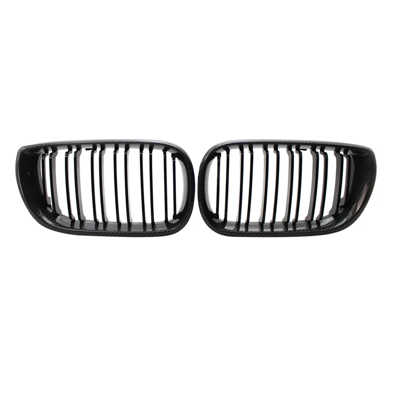 

Carbon Fiber Pattern Front Hood Kidney Grille Grill Dual Line For-BMW E46 3-Series 4Door 2002-2006 Front Bumper Grille