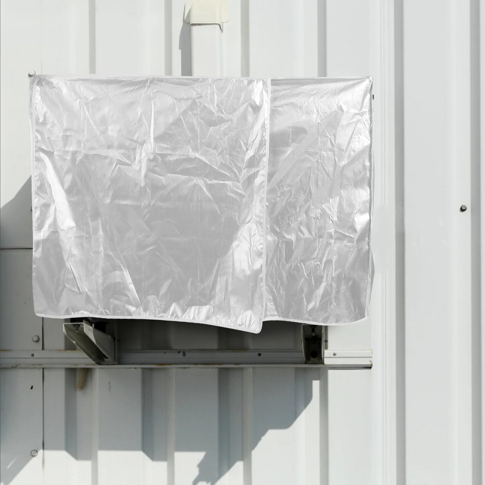 

Outdoor Air Conditioner Unit Cover Light Grey Waterproof Polyester Fabric Protection Shield Air Conditioning