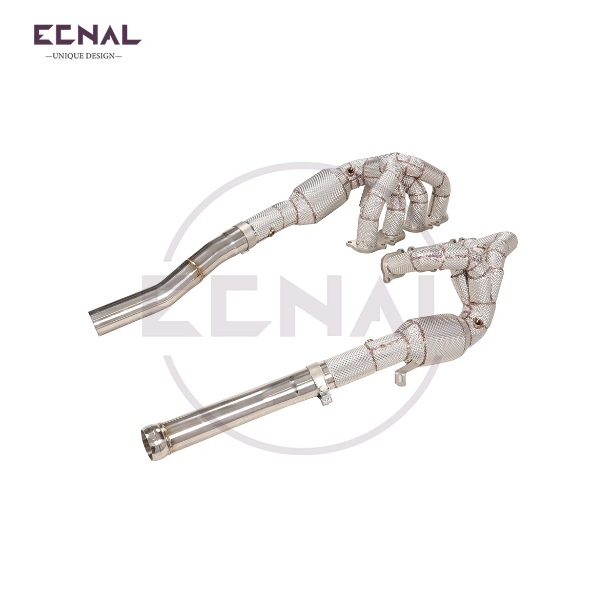 

Ecnal Exhaust Manifold Downpipe with Heat Shield for Mercedes Benz SLS AMG V8 6.2L 2011-2014 SS304 Sport Exhaust System