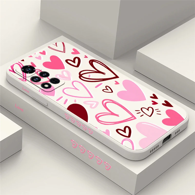 Coque simple en forme de petit cœur pour Honor 600 Pro 400 70 Lite 500 200 90 Smart 50 SE 20 9C 9X Pro, étui souple en TPU anti-rayures