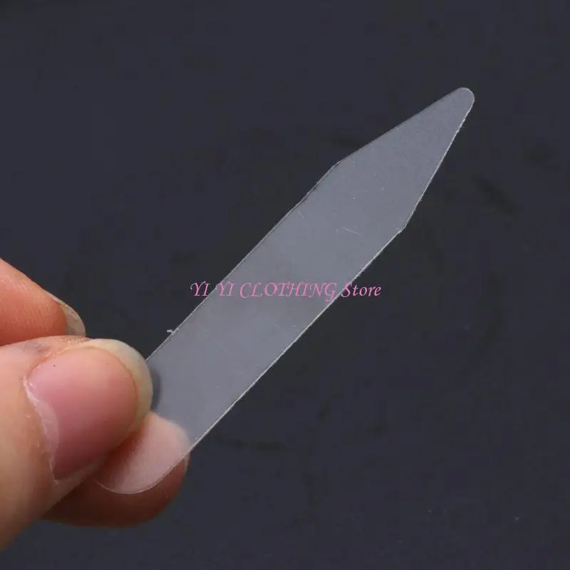 N5kf memasukkan kemeja jernih kerah transparan insert sepotong kerah kemeja pria