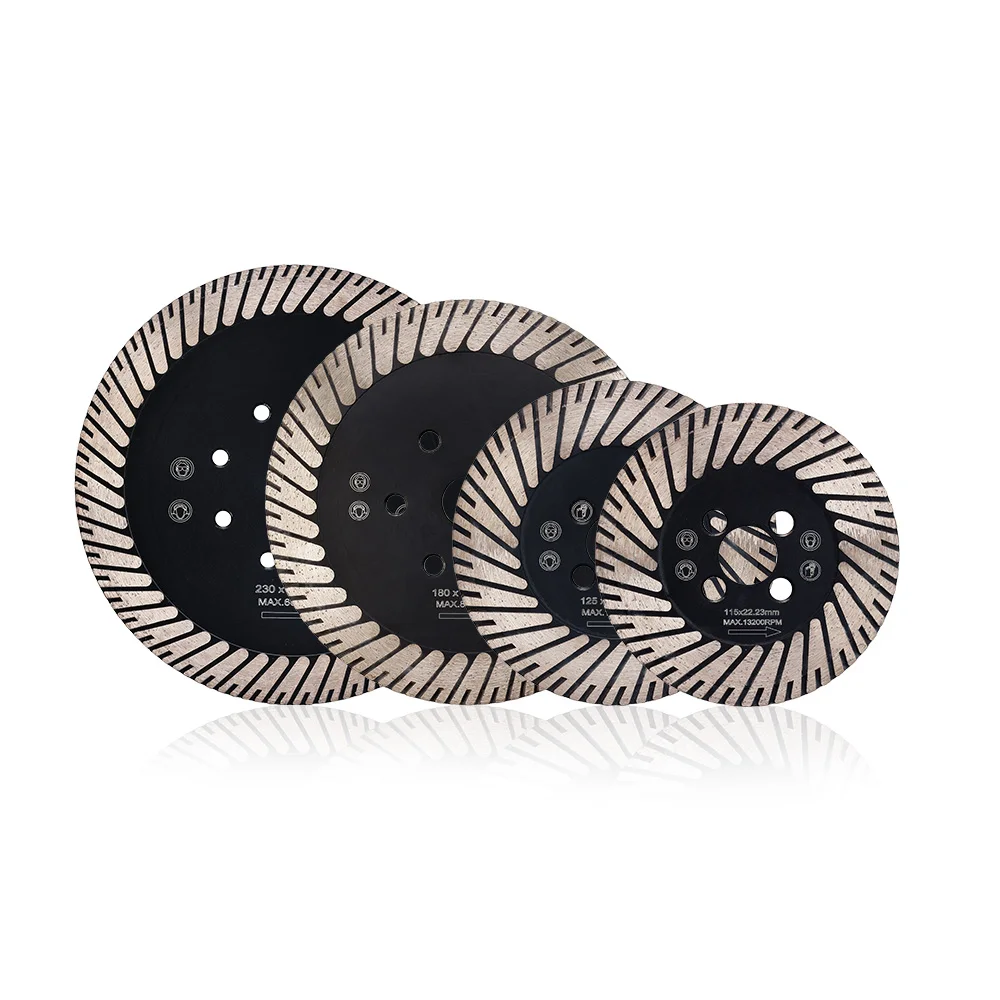 1 unidad de muela circular de 115mm-230mm y herramienta de disco de corte, corte de piedra segmentada Turbo para ladrillo de piedra arenisca de granito
