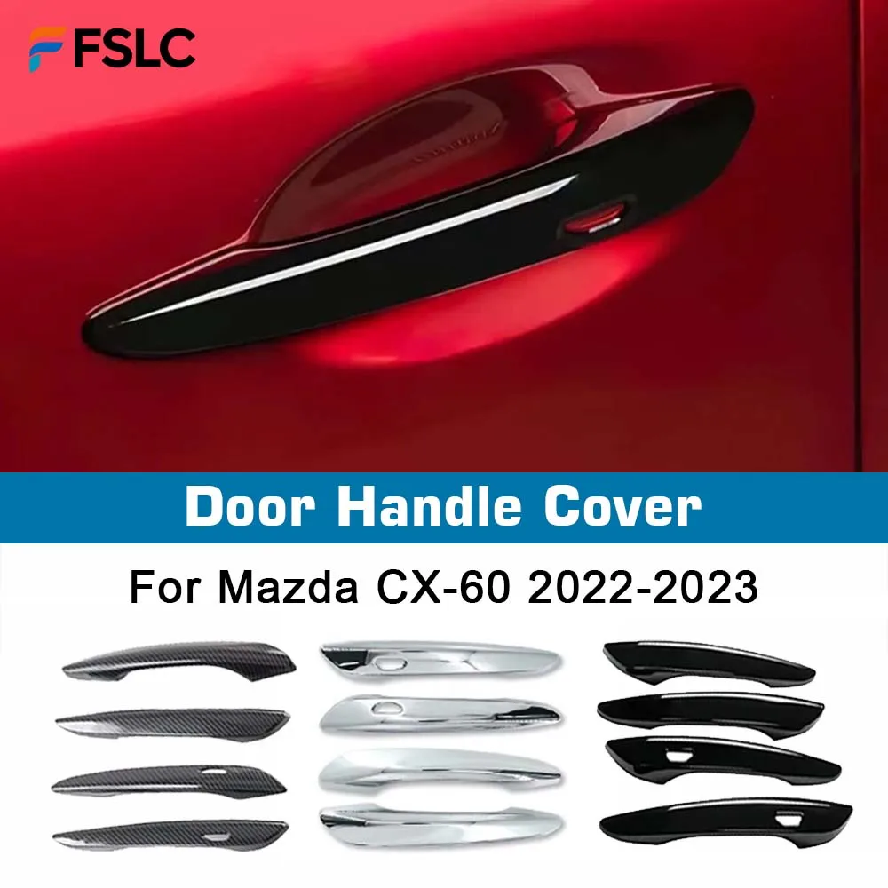 

Наклейка на дверную ручку для Mazda CX60 CX 60 CX-60 KH 2022 2023, автомобильные аксессуары в внешнем стиле, глянцевый черный хром из углеродного волокна