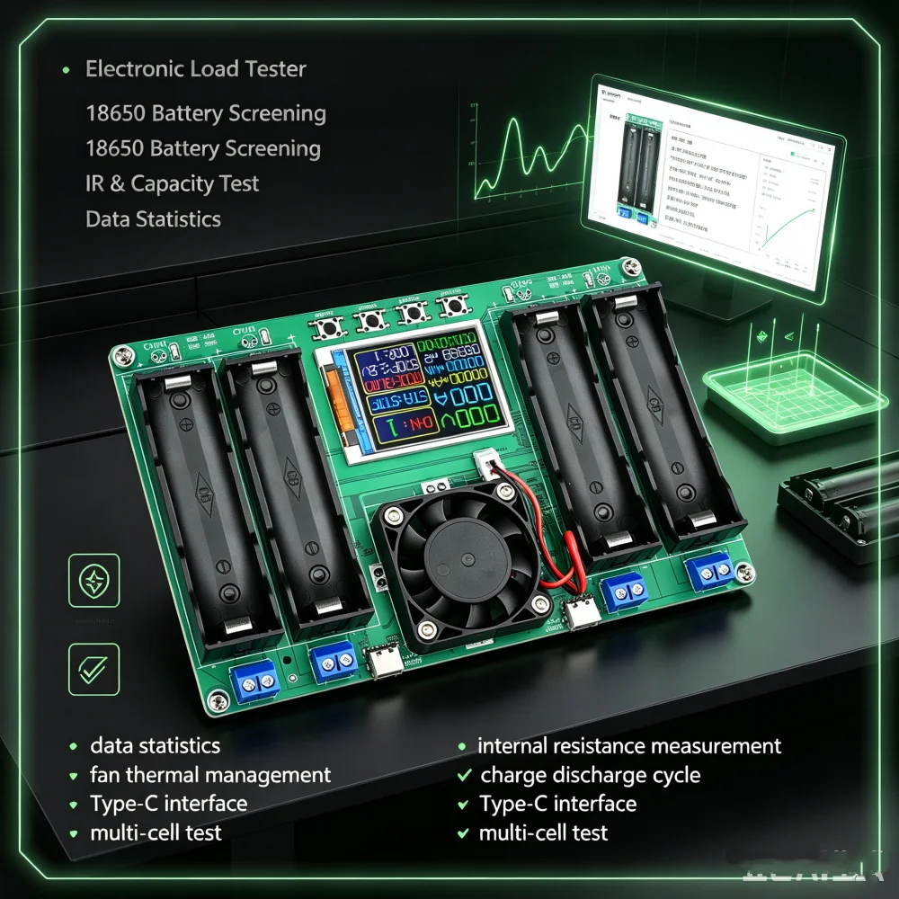 Chinese/English version Digital Display Battery Capacity Internal Resistance Tester For 18650 Battery Power Detector Module Test