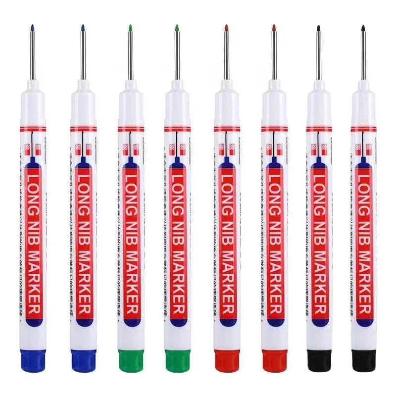8 Teile/satz 20mm Tiefe Loch Lange Spitze Kopf Marker Für Metall Perforieren Stift Wasserdicht Bad Holzbearbeitung Dekoration Multi-zweck