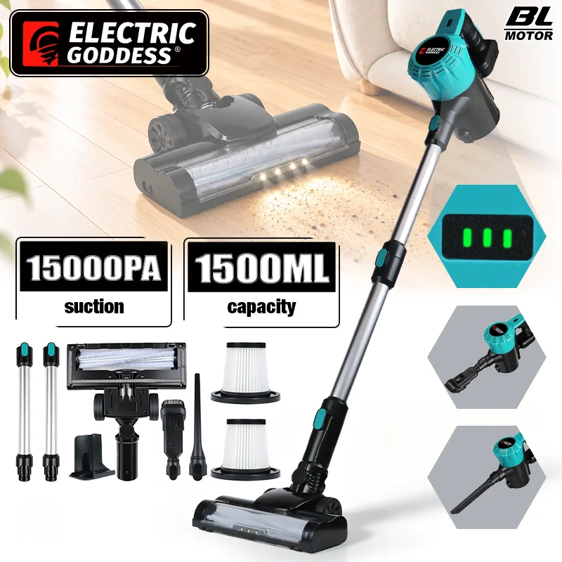 Electric Goddess 15KPA Electric Vacuum Cleaner Cordless 1.5L Floor Carpet Car Electric Dust Collector For Makita 18V Battery Pin
